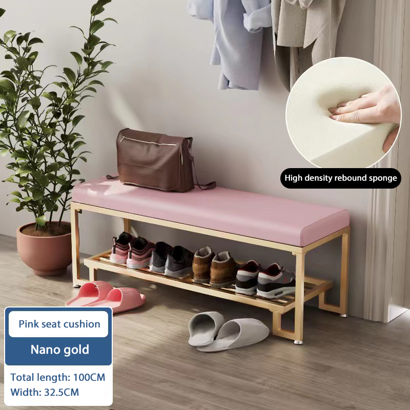 Modern home bed end stool Nordic iron clothing store shoe changing stool