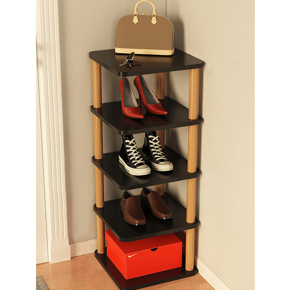 Fashion Shoe Stand Tall Shoe Rack Stackable and Narrow Vertical Shoe Rack for Small Spaces Like Corner Bedroom and Entraway