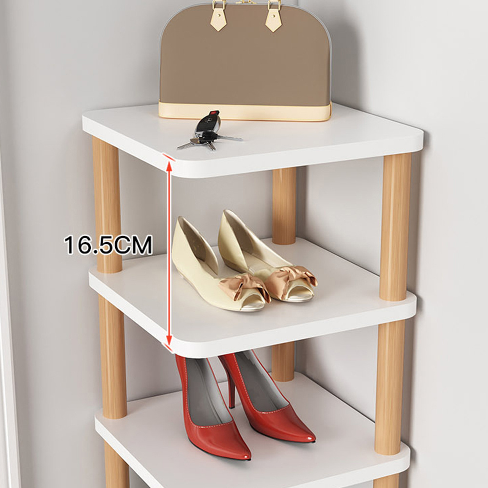 Fashion Shoe Stand Tall Shoe Rack Stackable and Narrow Vertical Shoe Rack for Small Spaces Like Corner Bedroom and Entraway