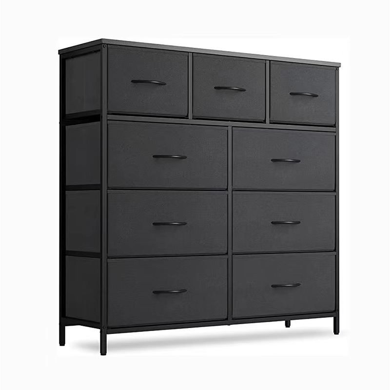 Black fabric storage drawer wardrobe table 4th floor bedroom bedside Fabric Dresser Organizer Unit Storage Dresser