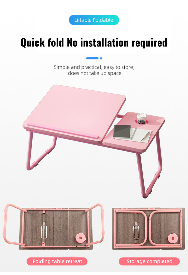 Factory Direct Breakfast Table Portable Folding Laptop Table Folding Computer Desk On The Bed