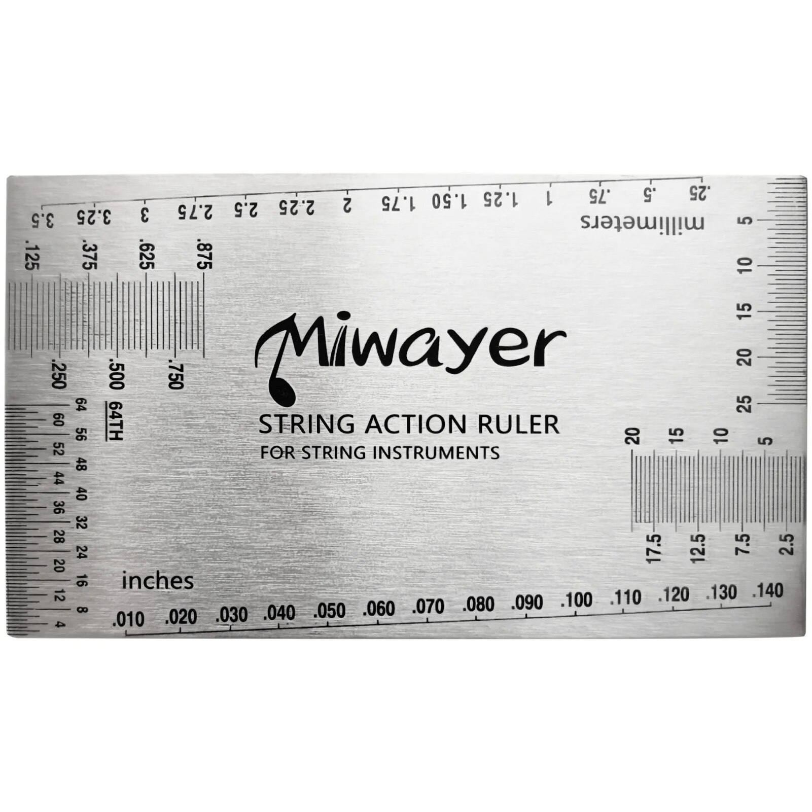 Miwayer String Action Ruler Gauge Guitar Repairing Tool for Luthier Fit for Guitar Ukulele Bass Banjo Mandolin