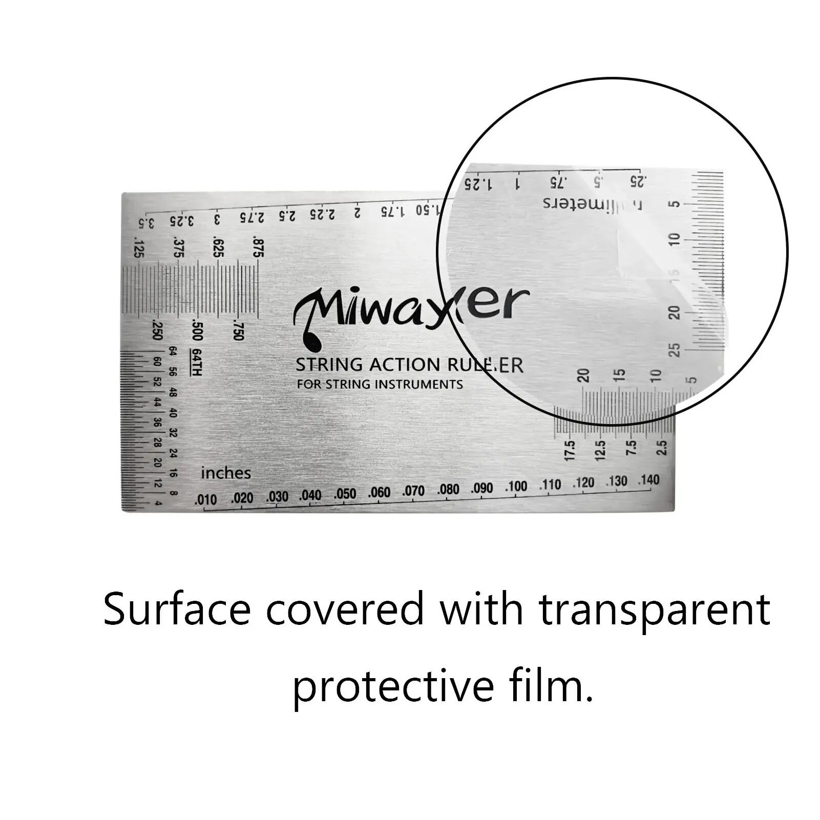 Miwayer String Action Ruler Gauge Guitar Repairing Tool for Luthier Fit for Guitar Ukulele Bass Banjo Mandolin