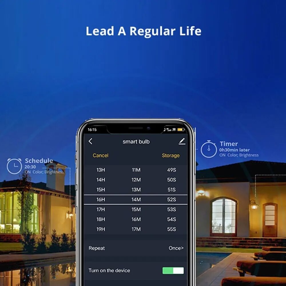 RGBCW E27 Wifi Smart Dimming Light Bulb Timer Voice Control CozyLife Support SmartThings Alexa Google Home Alice Home Assistant