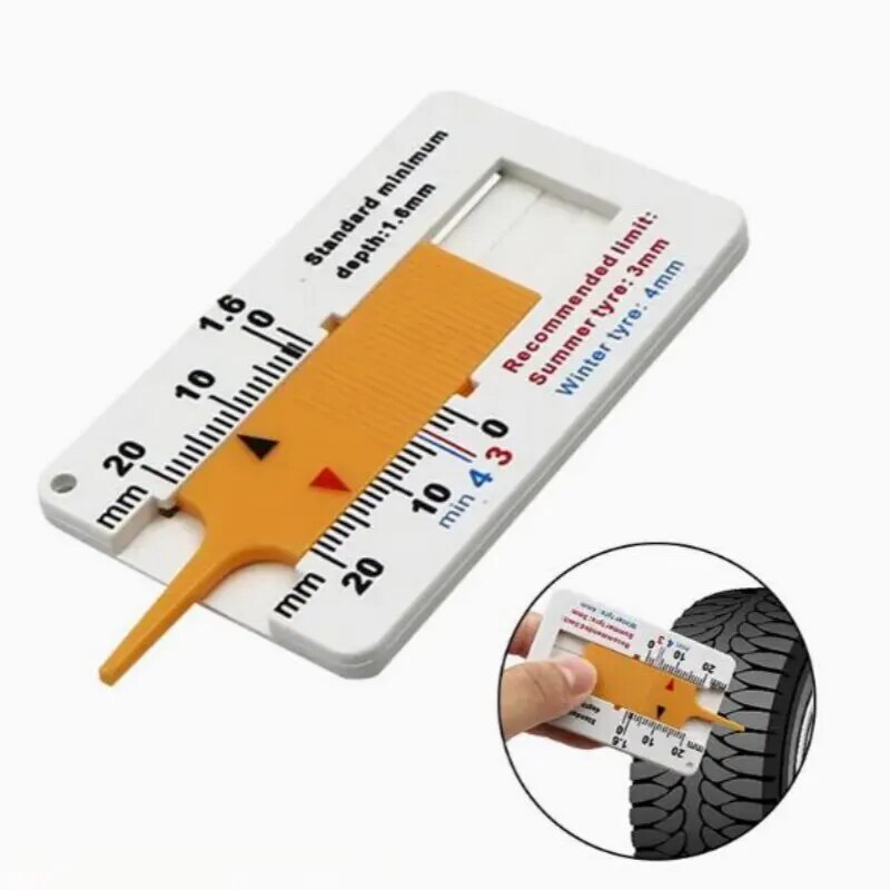 1pc Tyre Tread Depth Gauge 0-20 Mm Tire Ruler Portable Tyre Tread Checker Vernier Depth Caliper Tool For Car Motorcycle Truck