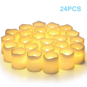 24Pcs Flameless LED Candle Lights Creative Wishing Led Tea Lamp Warm White Halloween Wedding Christmas Decoration Candle Light