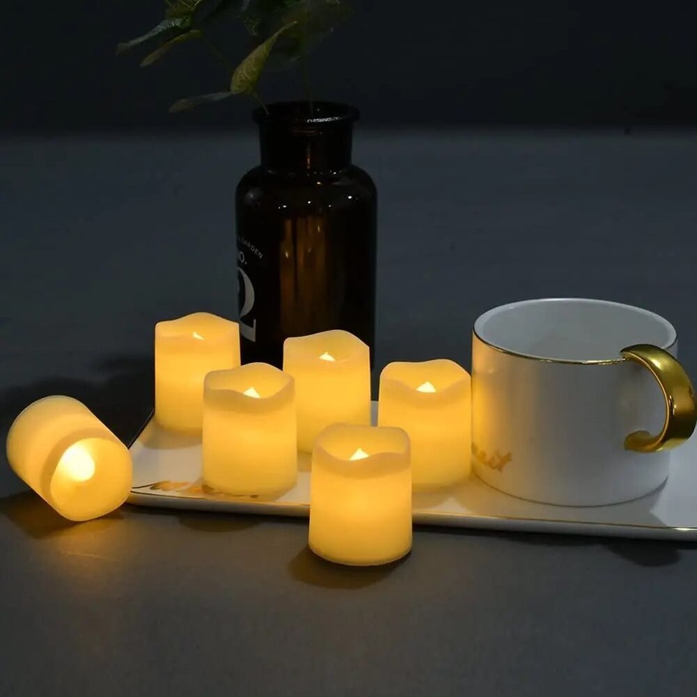 24Pcs Flameless LED Candle Lights Creative Wishing Led Tea Lamp Warm White Halloween Wedding Christmas Decoration Candle Light