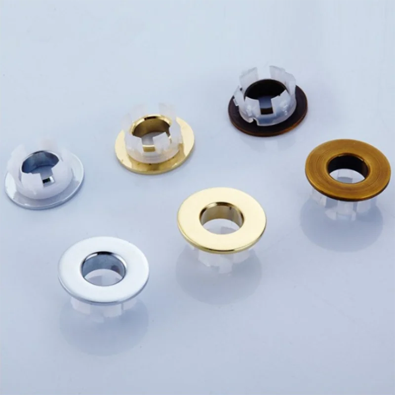 Bathroom Basin Faucet Sink Overflow Cover Brass Six Foot Ring Insert Replacement Hole Cover Cap Chrome Trim Bathroom Accessories