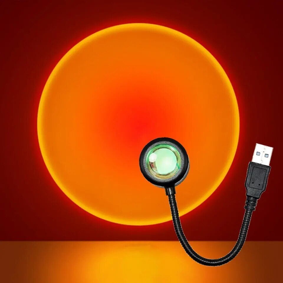 LED Sunset Lamp Nightlights USB Projector Birthday Party Decoration Mood Lights For Bedroom Living Room Wall Photography