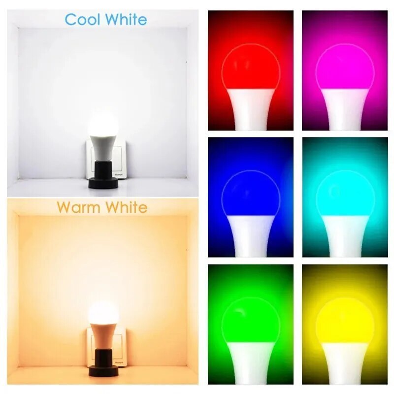 Homekit LED Smart Wifi Light Bulb E27 Lamp Multicoloured Dimmable LED Bulb with Siri Alexa Google SmartThings Alice HomeAssist