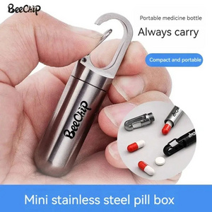 Stainless Steel Waterproof Pill Box Securely Stores Daily Medications Travel Pillbox Sealed Against Moisture Portable Pillbox