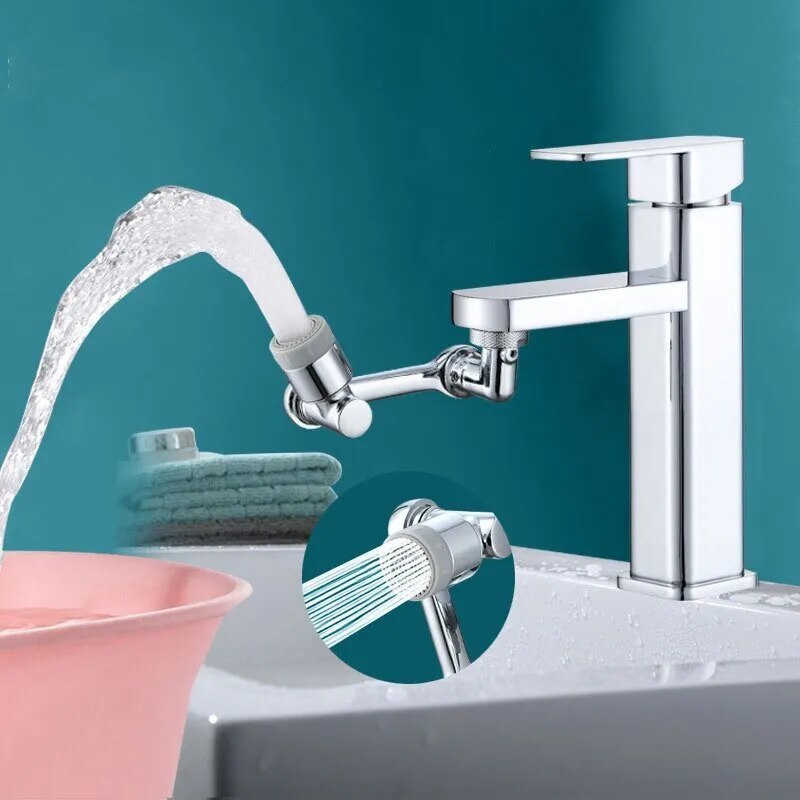 1080 Degree Rotatable Faucet Universal Rotating Extender 2 Patterns Multifunctional Spout Bubbler Faucet Extension Adapter