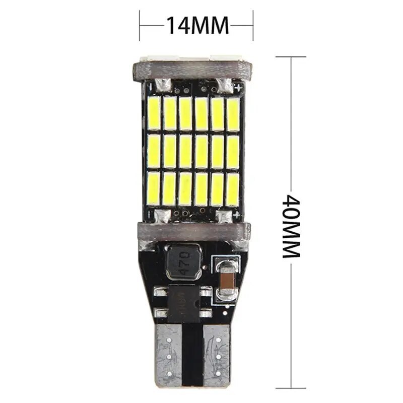 2pcs T15 3030 45chips W16W LED Backup Light Reserve Lamp Canbus Bulbs NO Error High Power LED Canbus W16W