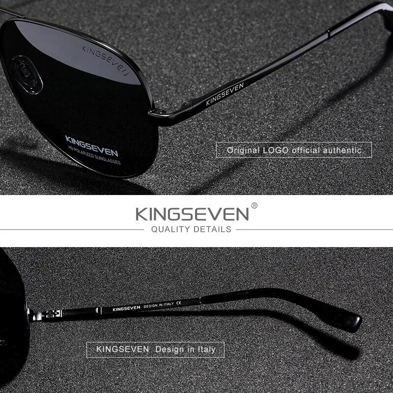 KINGSEVEN Men Vintage Aluminum Sunglasses 2023 New Classic Polarized UV400 Mirror Male Sun Glasses Women Driving Eyewear For Men