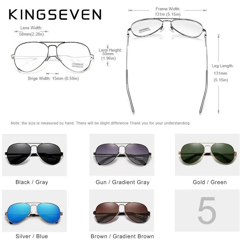 KINGSEVEN Men Vintage Aluminum Sunglasses 2023 New Classic Polarized UV400 Mirror Male Sun Glasses Women Driving Eyewear For Men