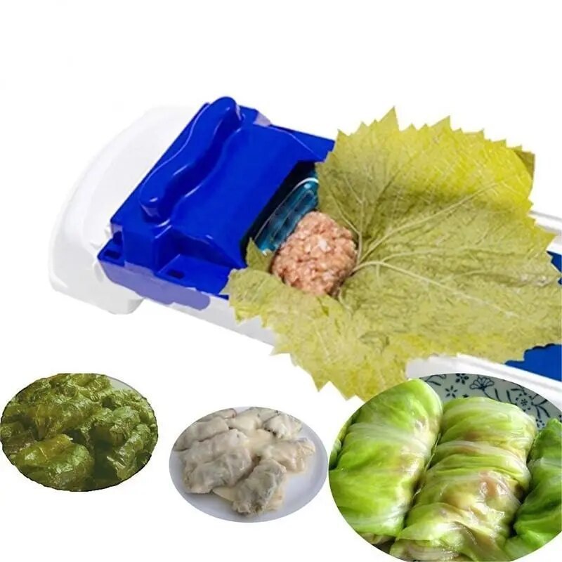 1pc White and Bule Vegetable Meat Rolling Machine Stuffed Grape Leaf Meat Roller Wrapping Cabbage Meat Rolling Kitchen Gadget