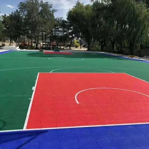 Portable Outdoor Sports Floor Tiles Interlocking Court for Tennis Badminton Basketball Volleyball-Made of Durable Plastic PP