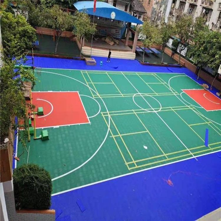 Portable Outdoor Sports Floor Tiles Interlocking Court for Tennis Badminton Basketball Volleyball-Made of Durable Plastic PP