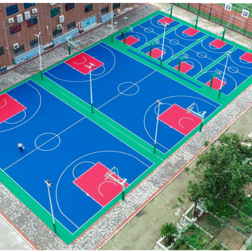 Portable Modular Tennis & Volleyball Court Flooring Suspended Assembly Design with Durable Plastic Surface