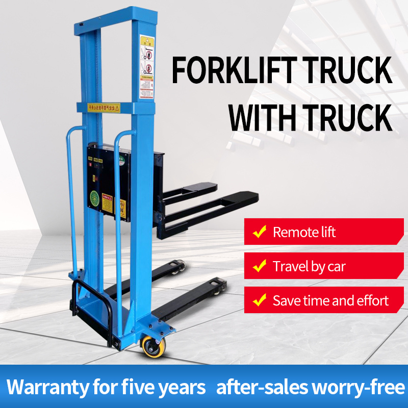 Portable electric forklift with fully automatic lifting and lowering self climbing truck handling truck stacking truck