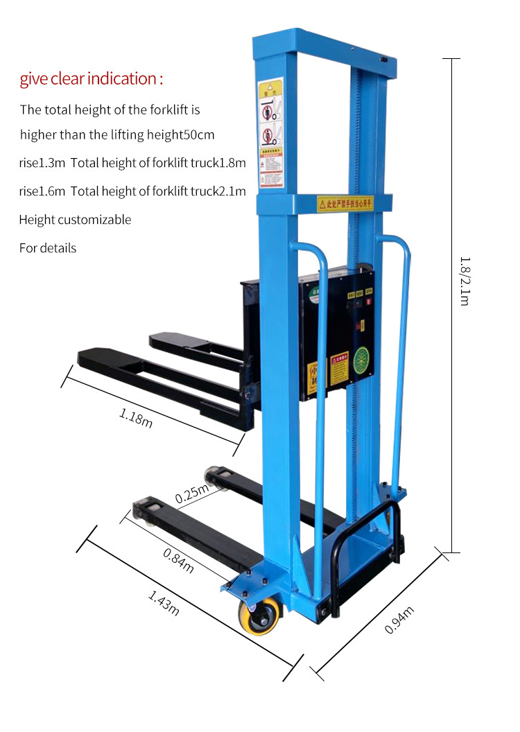 Portable electric forklift with fully automatic lifting and lowering self climbing truck handling truck stacking truck