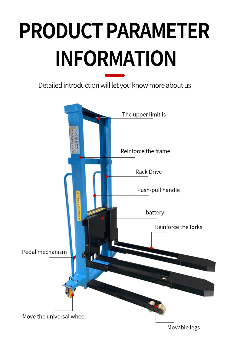 Portable electric forklift with fully automatic lifting and lowering self climbing truck handling truck stacking truck