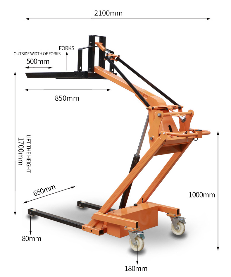 Portable electric forklift 500kg small electric forklift oil drum handling truck electric lifting and unloading truck