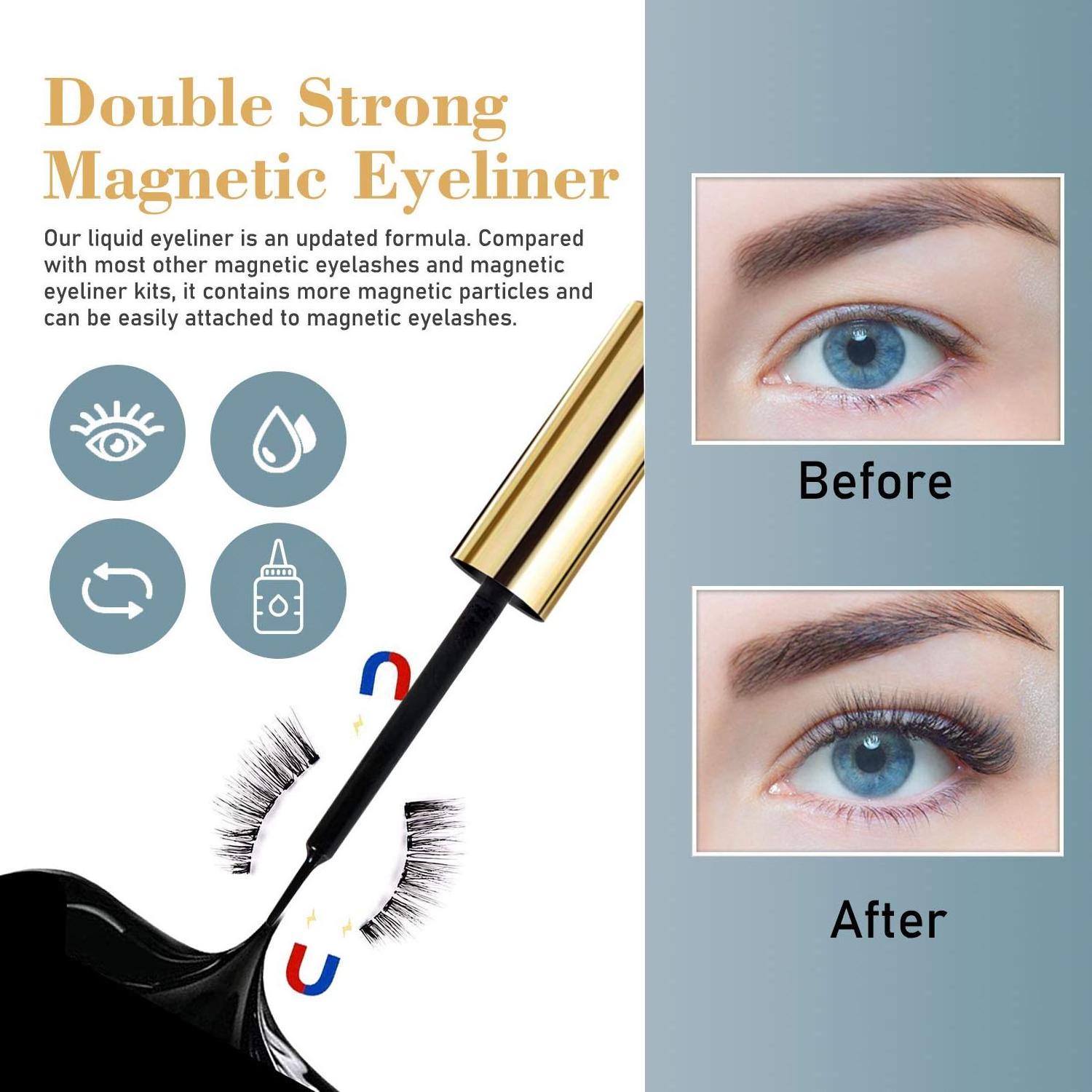 best waterproof magnetic eyeliner to use with magnetic Lashes grip to magnetic eyeliner no glue need