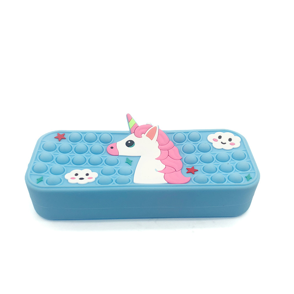 New Design Release Pressure Multifunctional Large Capacity Stationery Storage Box Push Pull Silicone Pencil Case