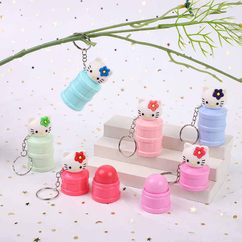 Custom mini cosmetic cute hello kitty kids moisturizing lip balm tins manufacturers for girls