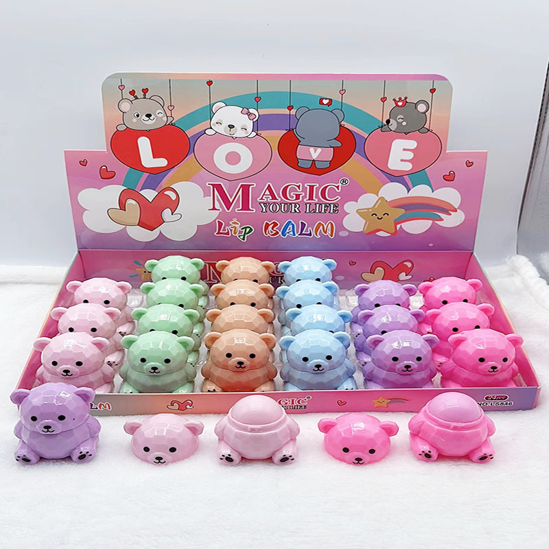 Custom pink cosmetic cute hello kitty kids animal moisturizing lip balm tins manufacturers for girls