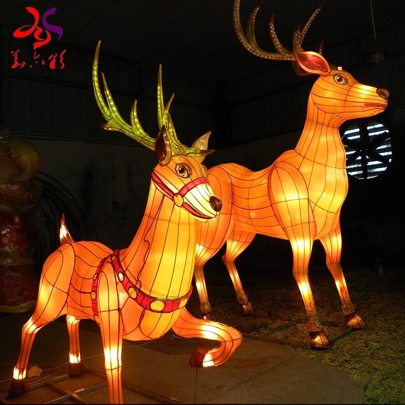 Outdoor Large LED Silk Lanterns Wholesale Chinese Silk Animal Lanterns