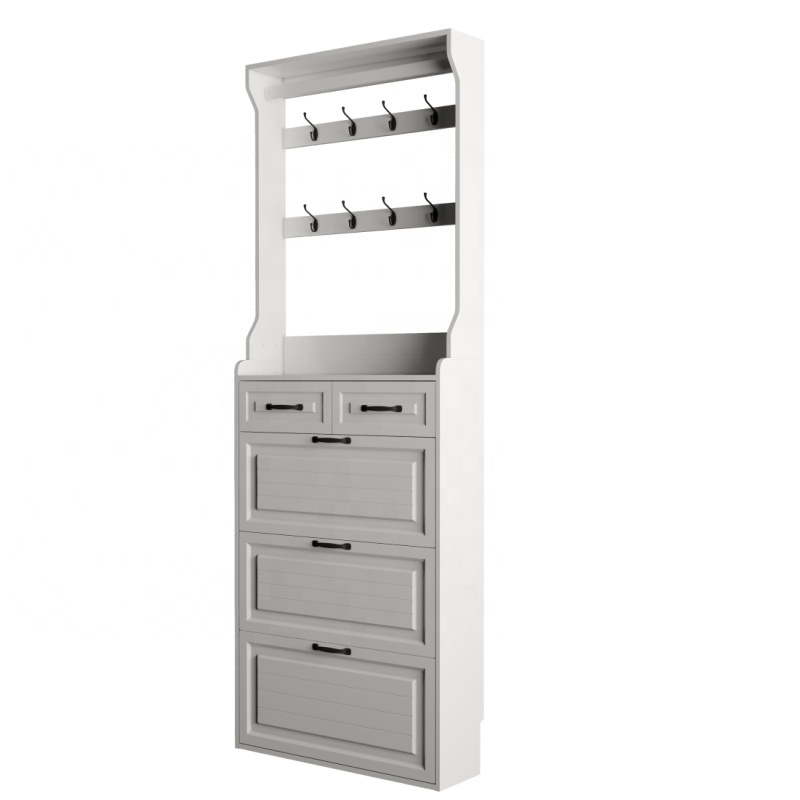 shoe cabinet with 3 doors 2 drawers with hanger, shoe cabinet storage ,large space for storage,Retail Delivery in the US