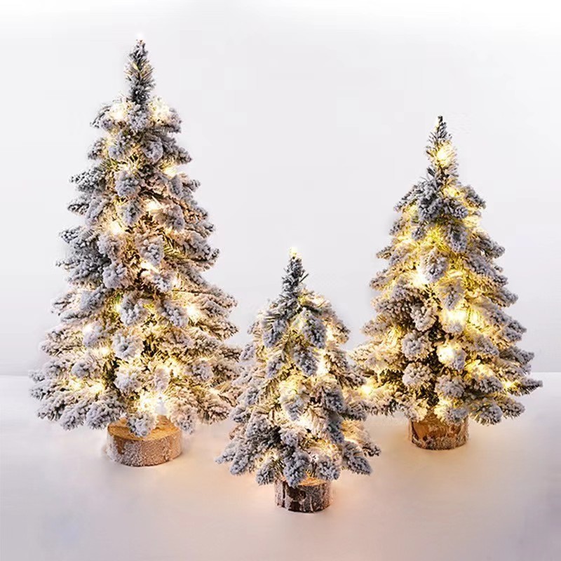 60cm hot sale best selling table Christmas Tree with white heavy snow flock