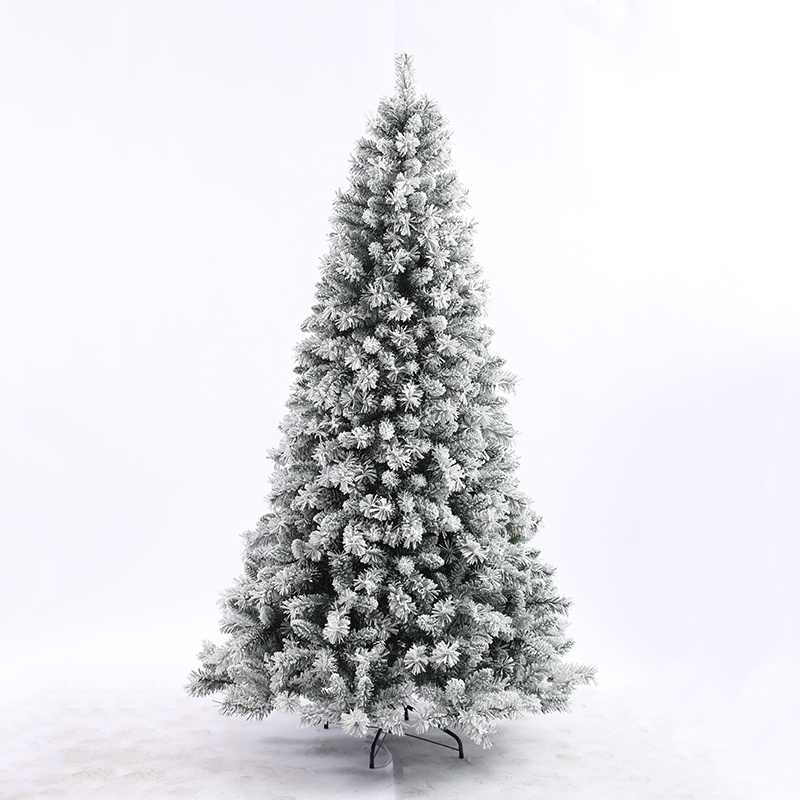 Factory Hot Selling 8inch Pvc Christmas Tree Flocking Christmas Tree Cedar Tree With Red Berry