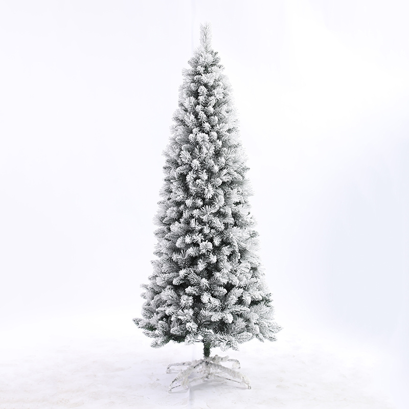 Factory Hot Selling 8inch Pvc Christmas Tree Flocking Christmas Tree Cedar Tree With Red Berry