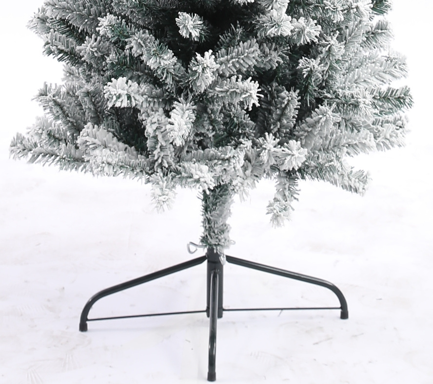 Slim Pencil Snow Flocked Wrapped Artificial Christmas Tree, PVC Xmas Tree for Holiday Decoration