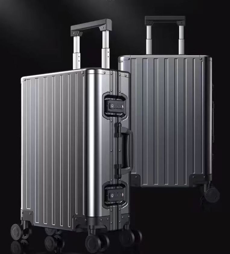 2024 new Pure metal suitcase  aluminum magnesium alloy luggage case sets large capacity aluminum frame with TSA code lock