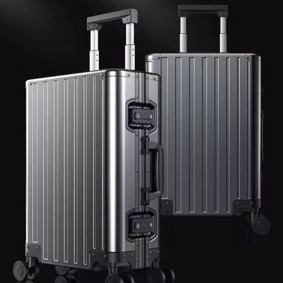 2024 new Pure metal suitcase  aluminum magnesium alloy luggage case sets large capacity aluminum frame with TSA code lock