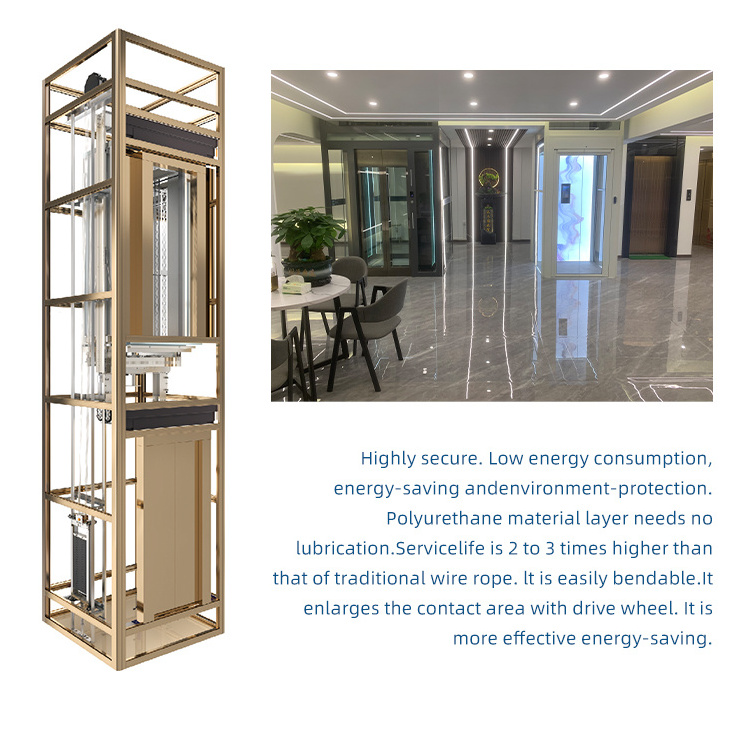 High Quality Customized 2-4 Floor Residential Home Hotel Glass Elevator Lift Kit Villa Lift Home Elevators