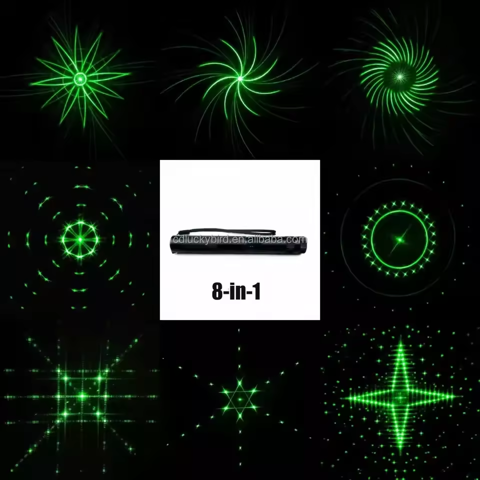 New 303 Laser 6-in-1 8-in-1 High Quality Rechargeable Red Blue Purple Green Laser Pointer 303