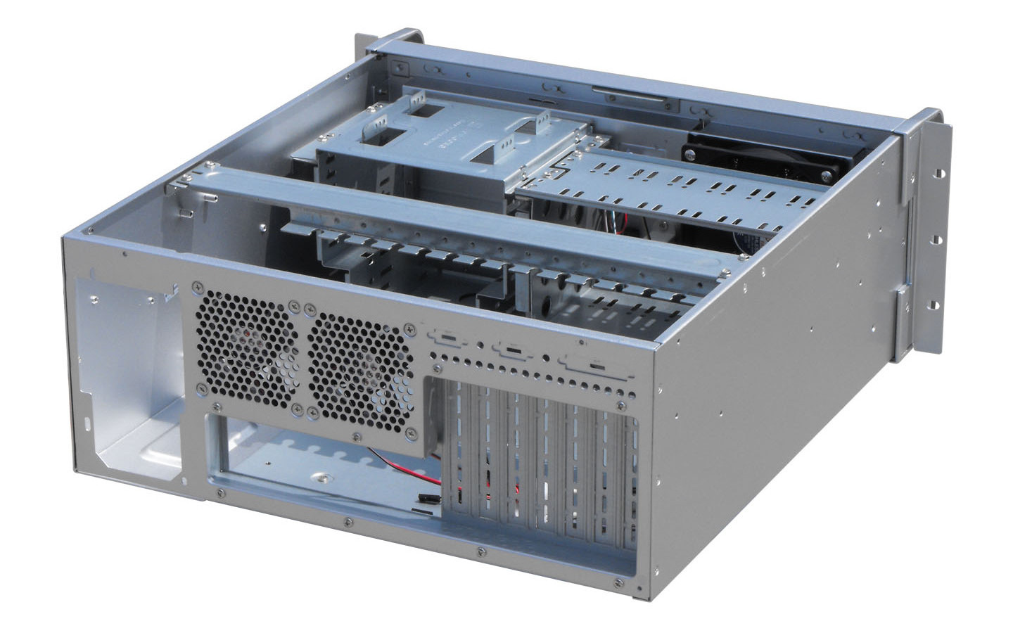 4U4508E - Silver 4U Industrial Control Case 1 3.5-inch Floppy Drive Position/2 5.25-inch Optical Drive Positions