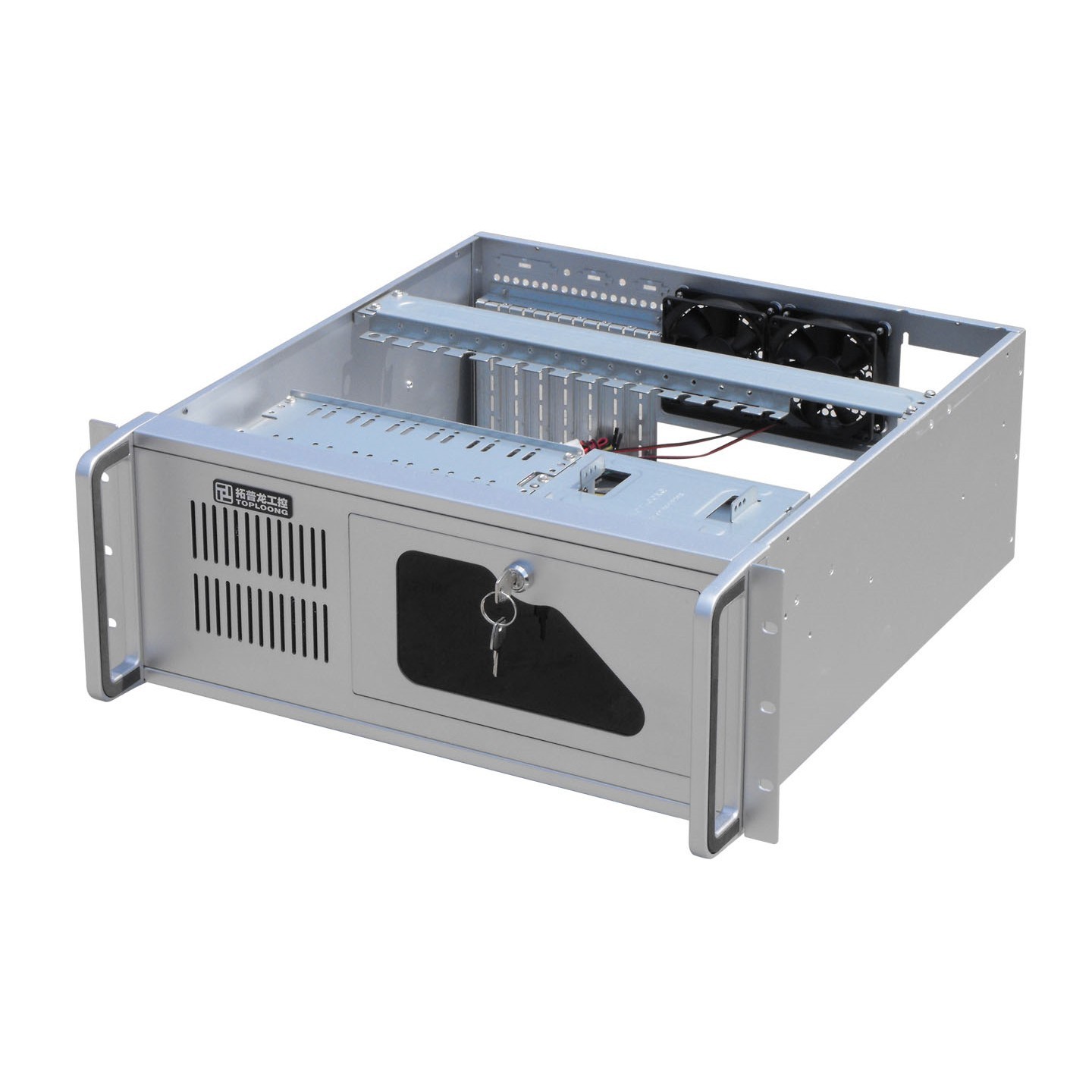 4U4508E - Silver 4U Industrial Control Case 1 3.5-inch Floppy Drive Position/2 5.25-inch Optical Drive Positions