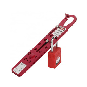 Multi-person Management Anodized Aluminum Alloy Group Hole Sliding Safety Lockout Hasp Device With 12 Padlock Holes