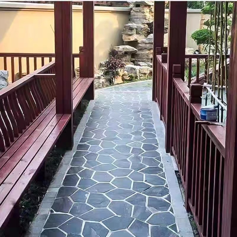 Natural Paving Stone Flagstone for Garden Paths Slate Tiles Irregular Shape Ice Cracked Stone for Wall Veneer Stones