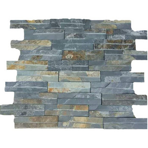 Natural Wall Cladding Tile Multi Color House Decorative Cladding Stone Black Rust Culture Stone Ledgestone For Wall Stone Veneer