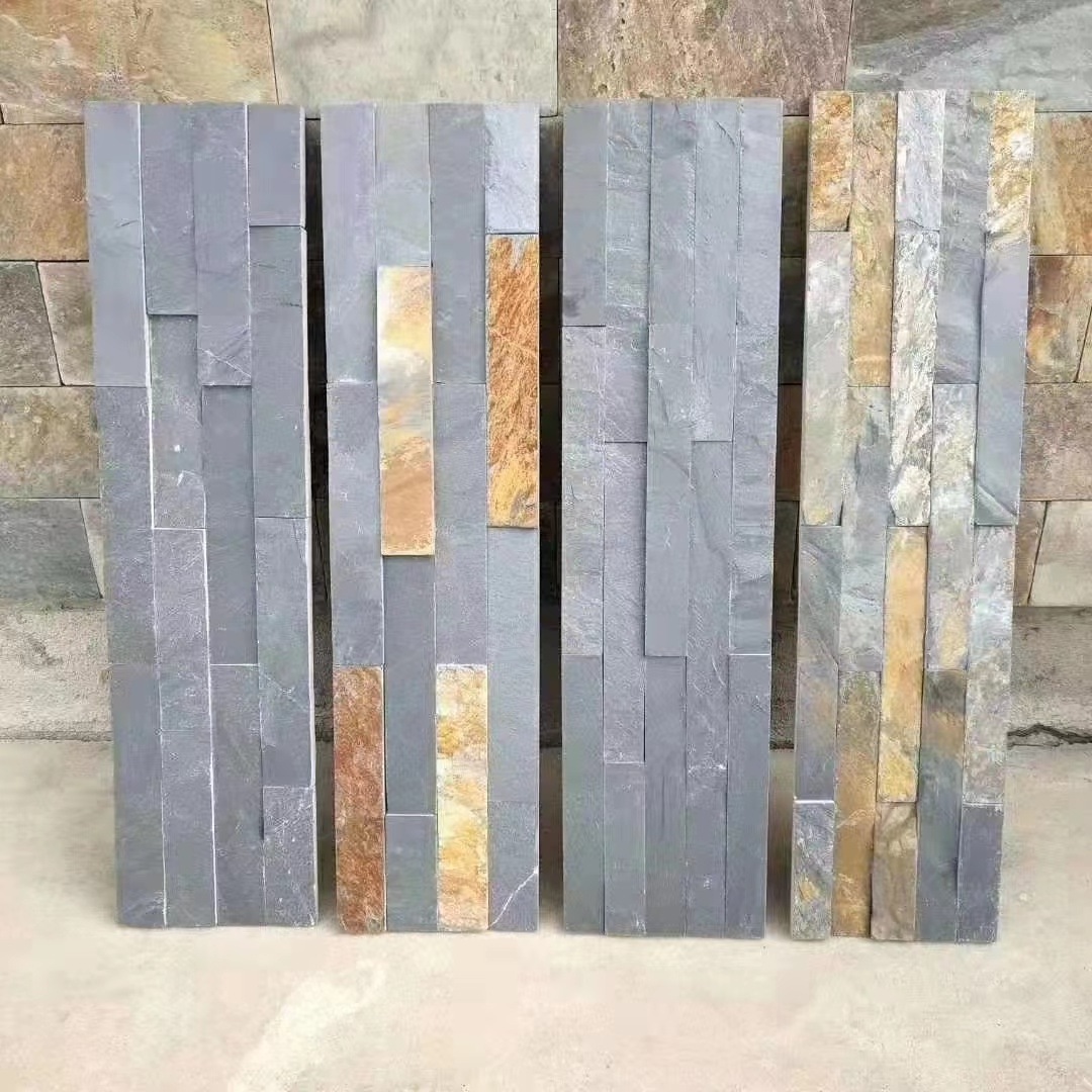 Natural Rusty Stacked Stone Fireplace Culture Stone Exterior Wall Cladding Ledgestone Durable Use Wall Decoration Cultured Stone