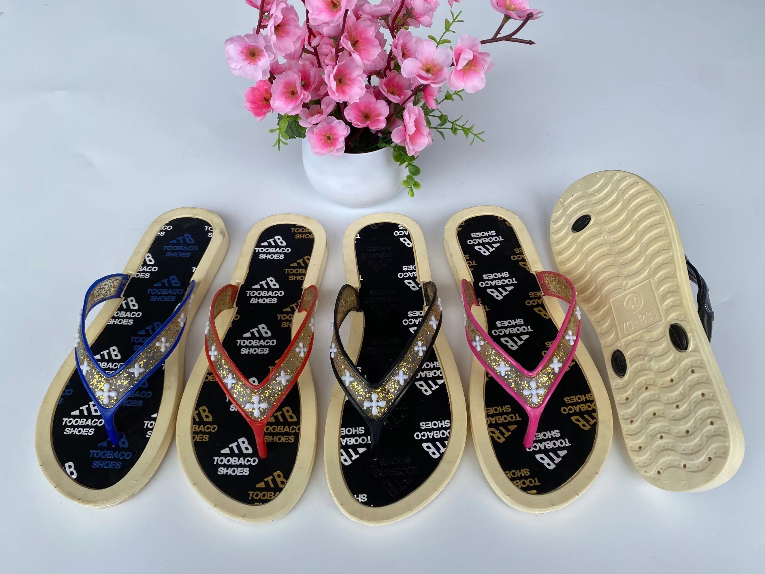 Printing Men Flip Flops Summer Slipper Beach Women's Flip-flops Slippers Out Sole Women's Flip Flops PVC Printed