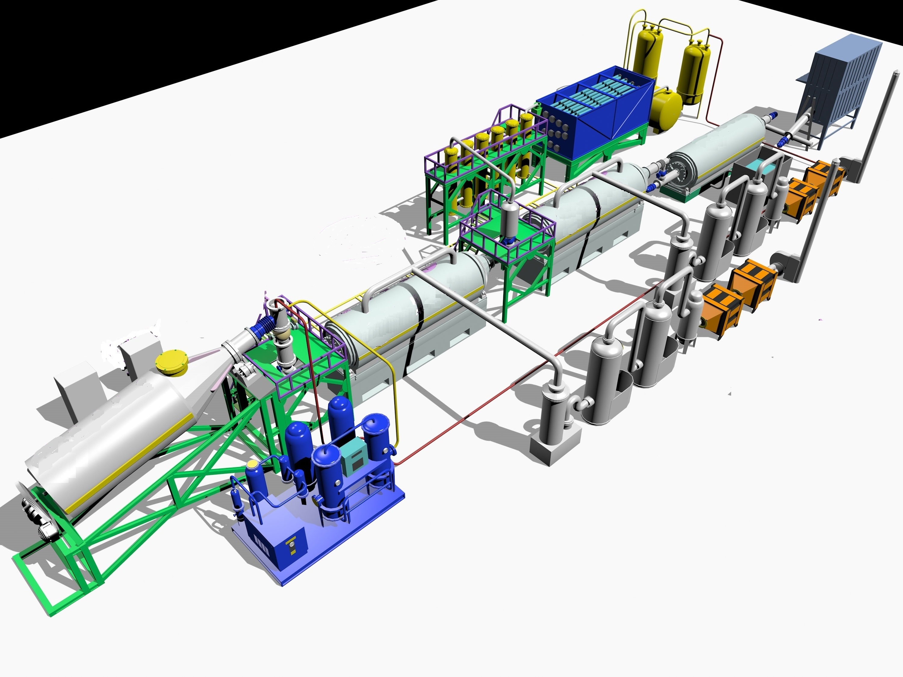 Tyre recycling  Pyrolysis  Plant Waste Plastic Tyre Pyrolysis