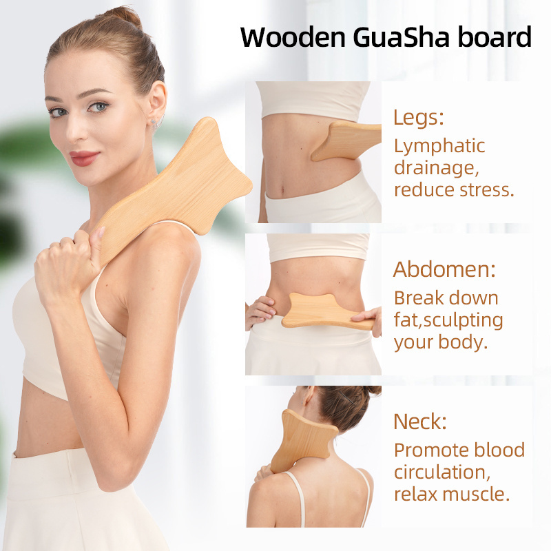 5 in 1  Hot Selling Wood Therapy Massage Tool  massage roller Body Guasha Set wood therapy massage tools